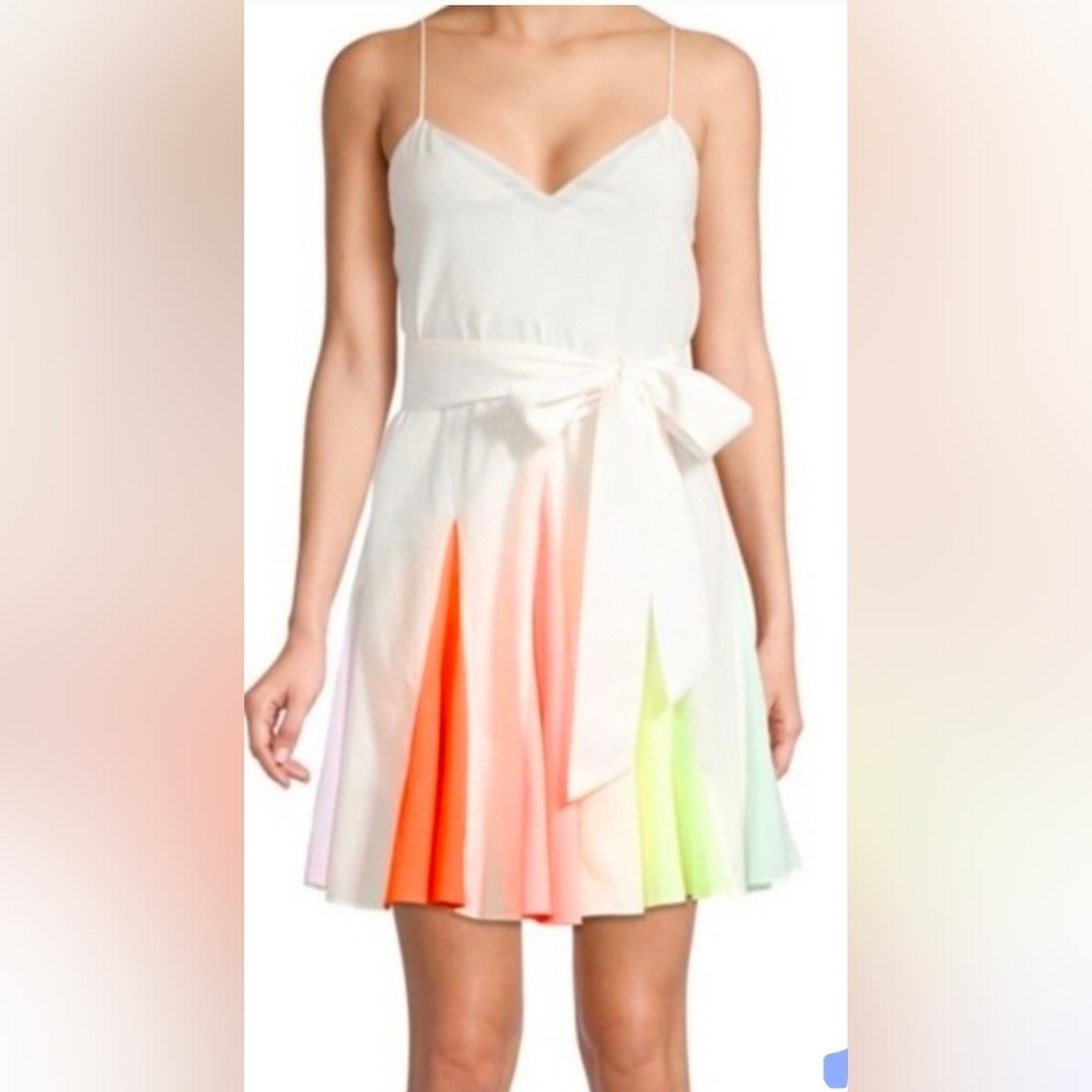 Alice + Olivia White and Multicolor Midi Dress " *DOES NOT HAVE THE BELT*